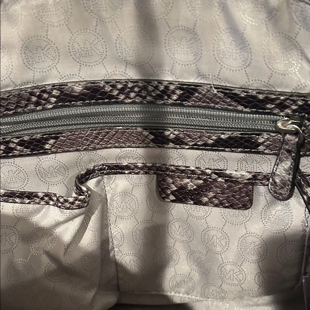 Michael Kors Riley Python Embossed Leather Satchel Shoulder Bag Tote